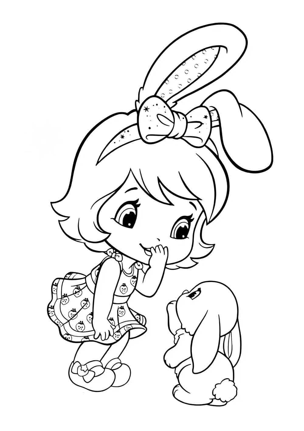 Раскраска для девочек девочка заяц